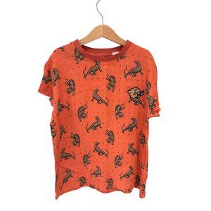 Guess Kids Leopard Print T-Shirt Orange 14Y Viscose & Polyester